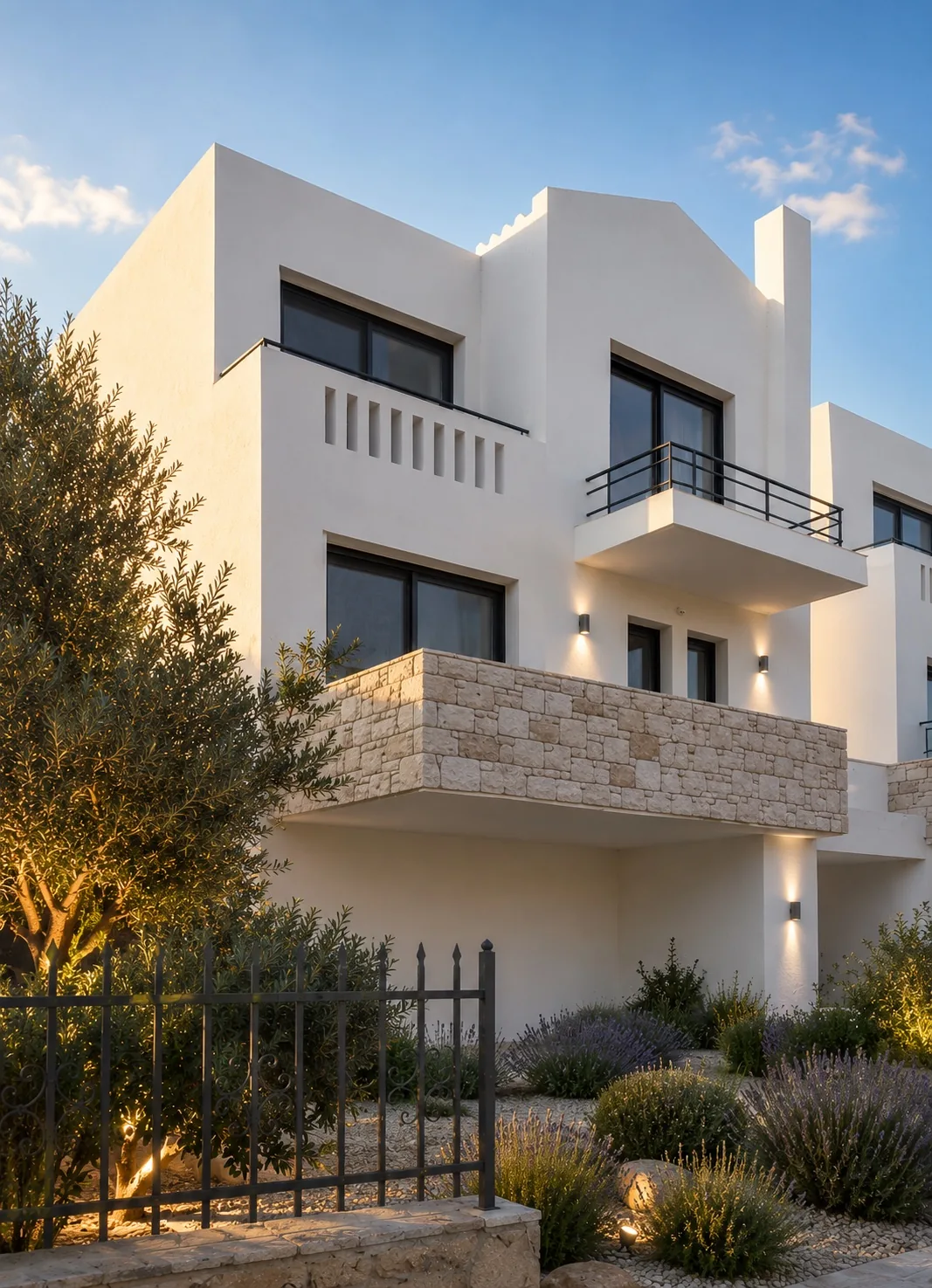 Aiakos Aegina vacation rental exterior with white Mediterranean architecture and garden
